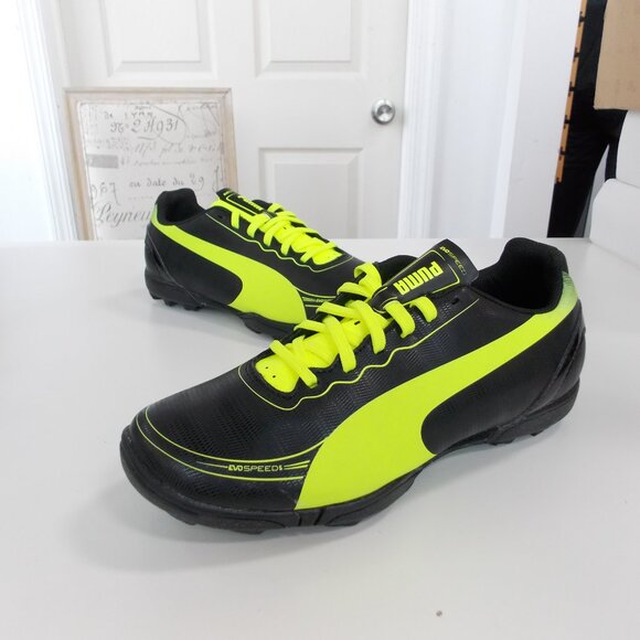 PUMA evoSPEED 5.2 TT Jr Turf Soccer Cleats Football boot Black Youth 102888 NWOB - Picture 2 of 5